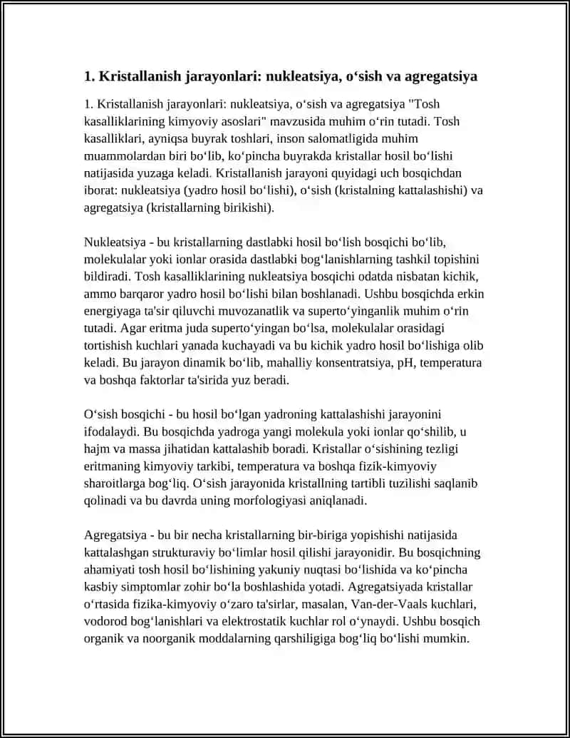 Tosh kasalliklarining kimyoviy asoslari 3