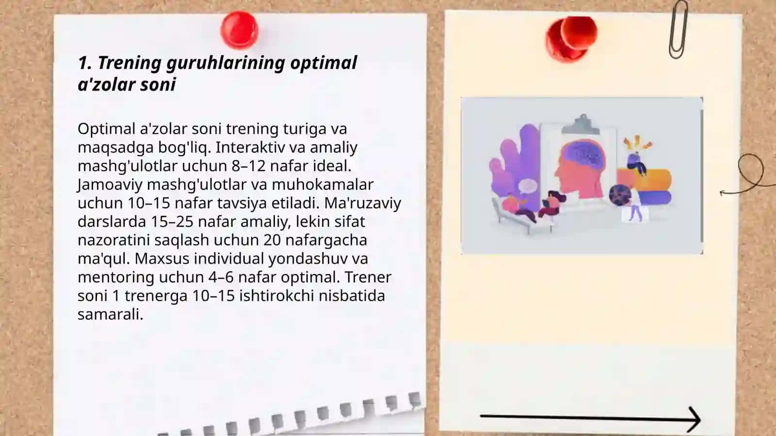 Trening guruhlarining miqdoriy tartibi 3