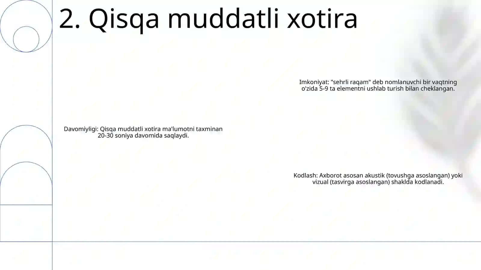 Xotira Nazariyalari 3