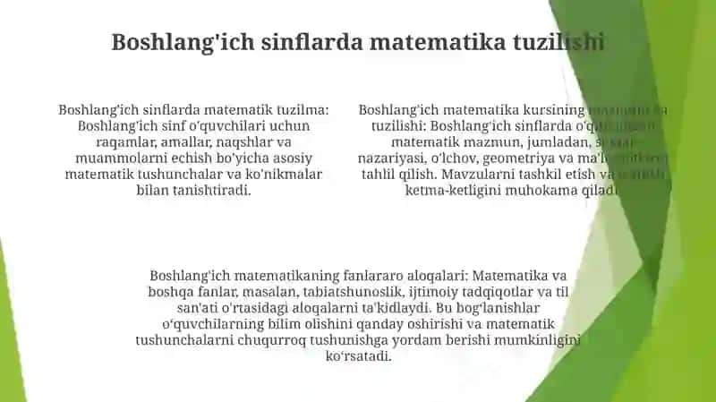 Boshlang'Ich Sinflarda Matematika Kursining Mazmuni Va Tuzilishi 3