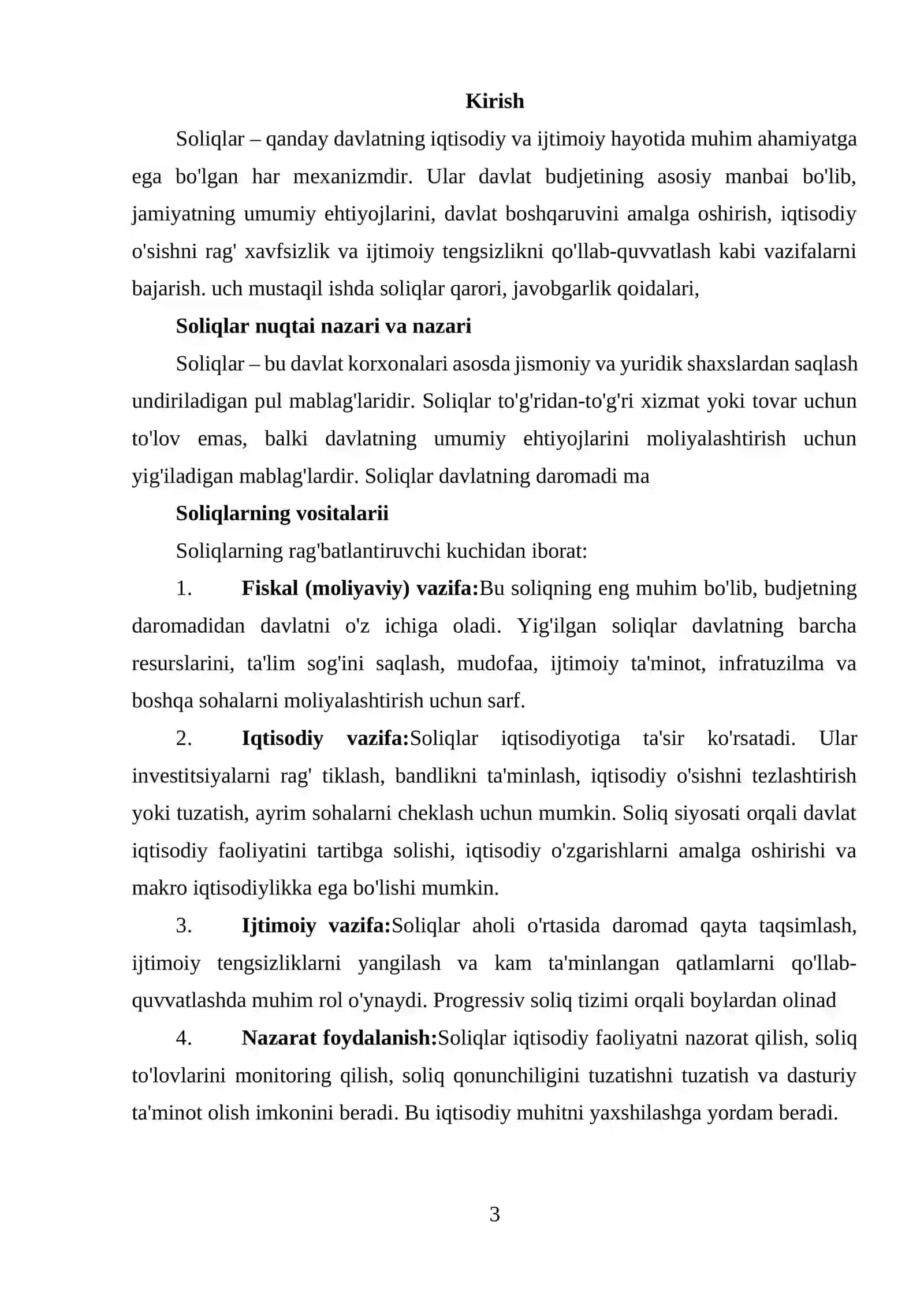 Soliqlar, ularning vazifalari va turlari 3