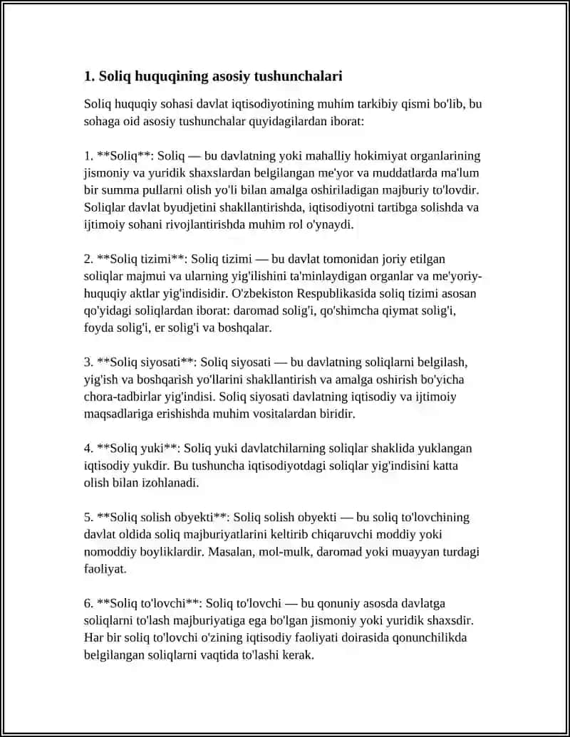 SOLIQ ELEMENTLARI. SOLIQ IMTIYOZINING TURLARI. 3