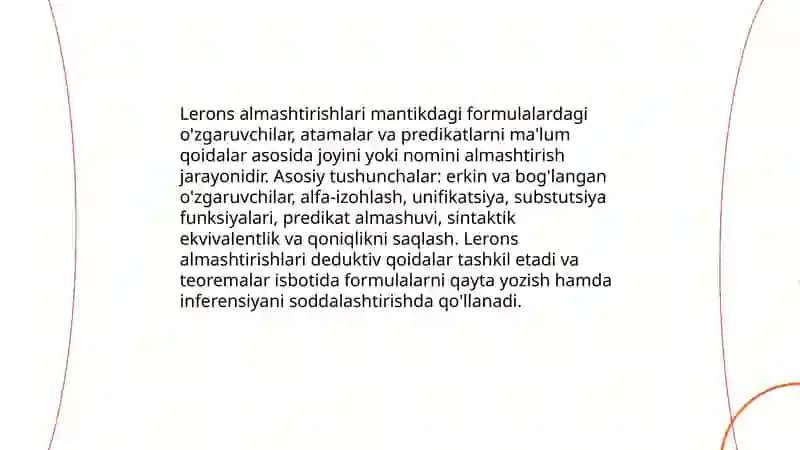 Lerons almashtirishlari va undan chiqadigan xulosalar 3