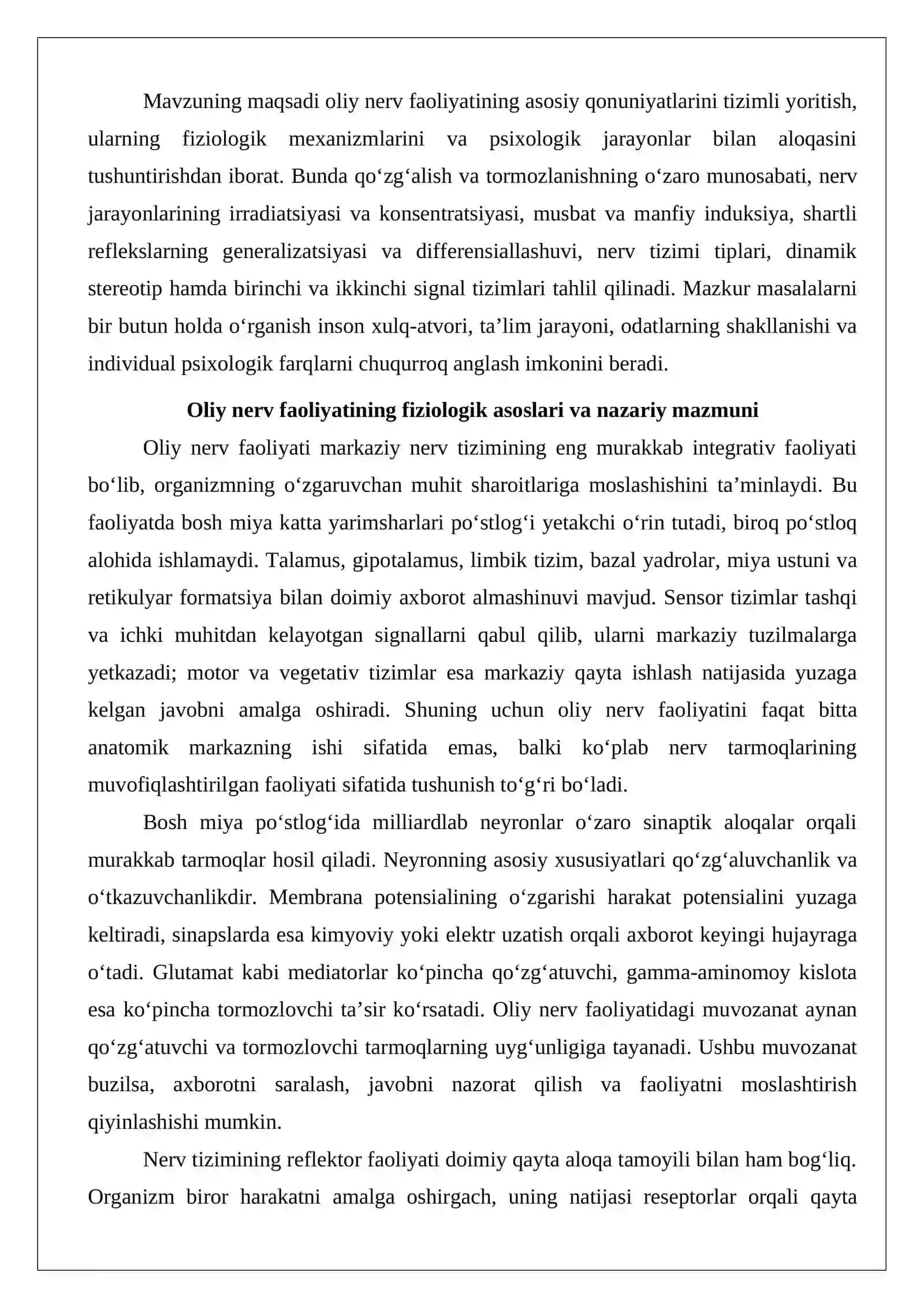 Oliy nerv faoliyatining asosiy qonuniyatlari 3