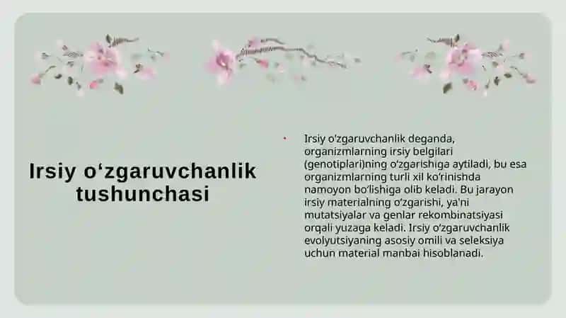 Irsiy o‘zgaruvchanlik 3