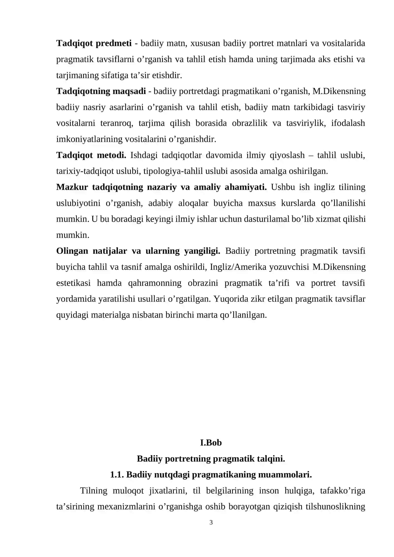 M. Dickensning " Майсазордаги гуллар » asarida badiiy portretning pragmatik tavsifi 3
