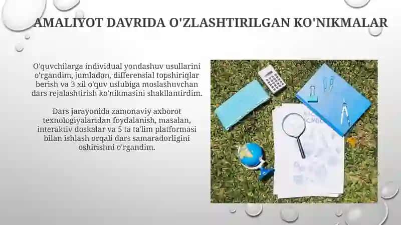 Malakaviy pedagogik amaliyot hisoboti 3