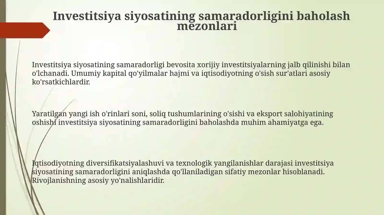 BAAда инвестициясиёсатининг самарадорлиги 3