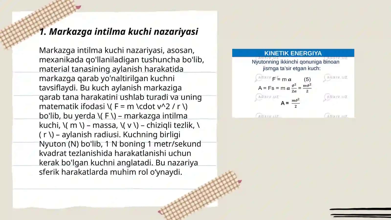 Markazga intilma kuch 3