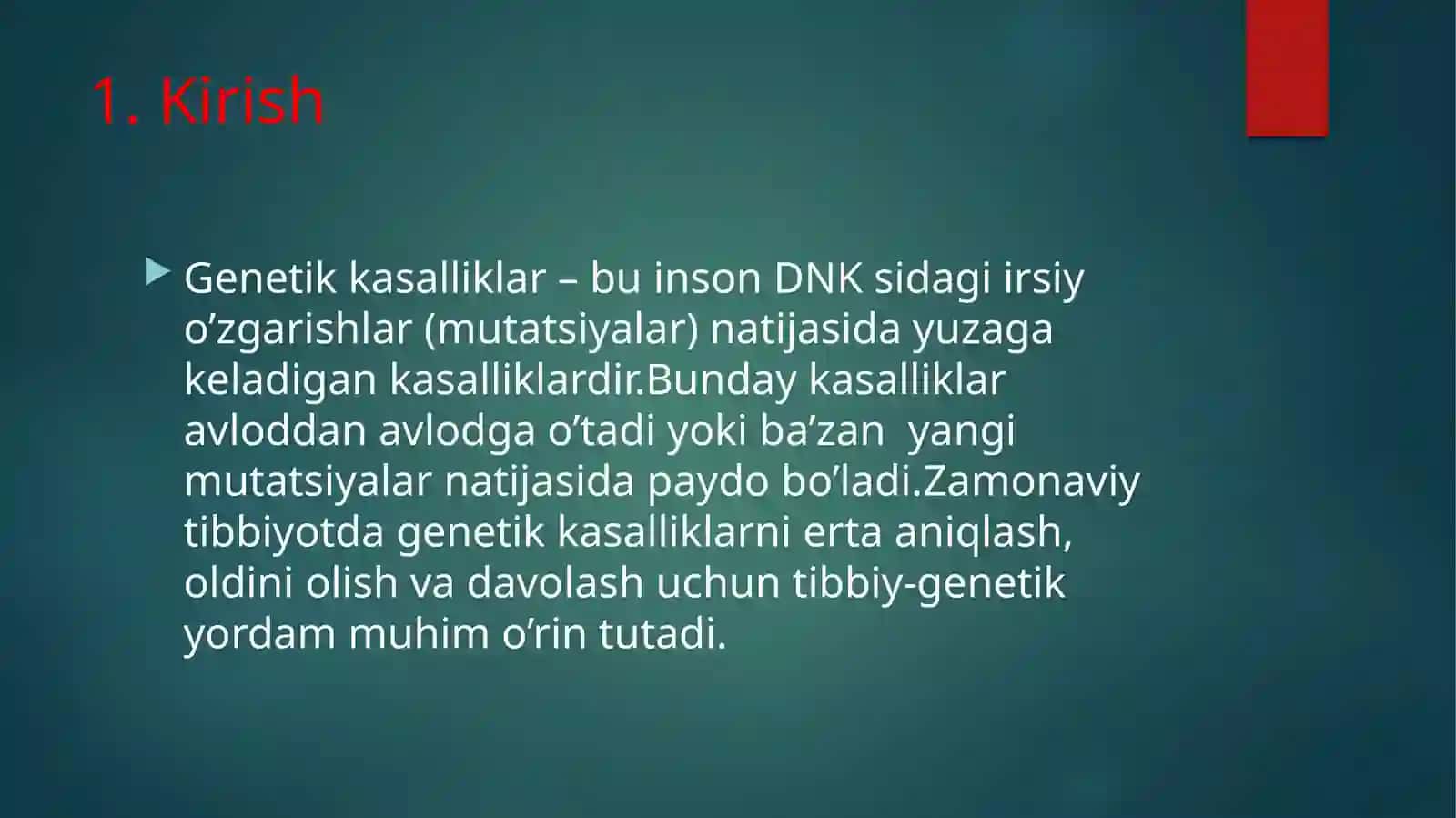 Odamgenkasalliklari, Aholiga tibbiy-genetik yordam 3