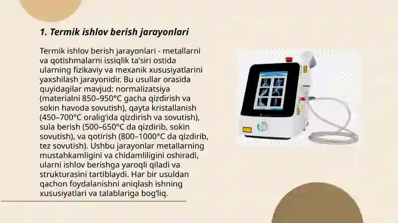 Termik ishlov berish qurilmalari 3
