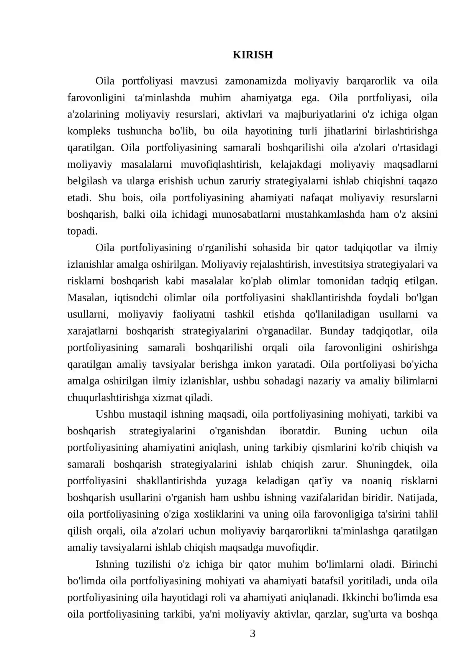 Oila portfoliyasi 3