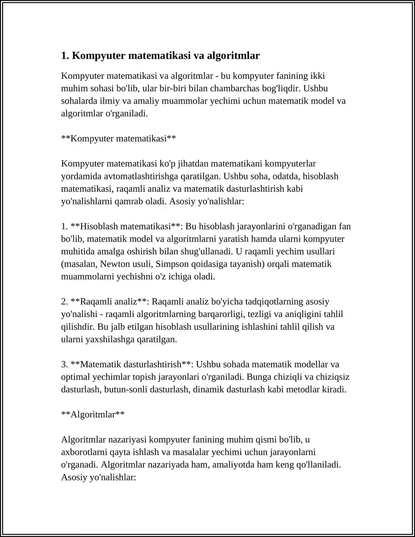 KOMPYUTER MATEMATIKASI TIZIMLARI 3