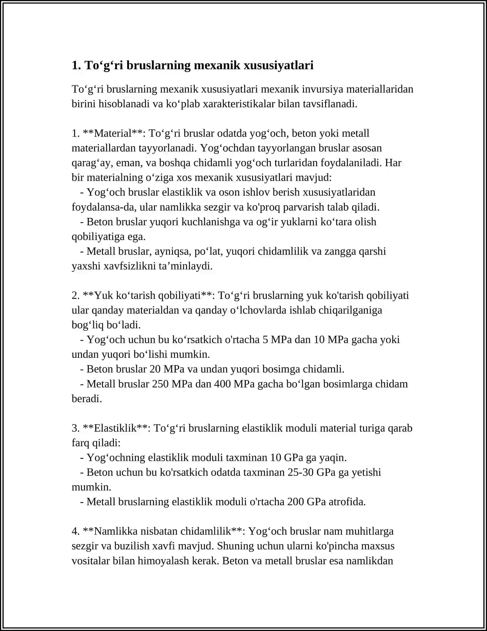 TOʻGʻRI BRUSLARNING EGILISHI 3