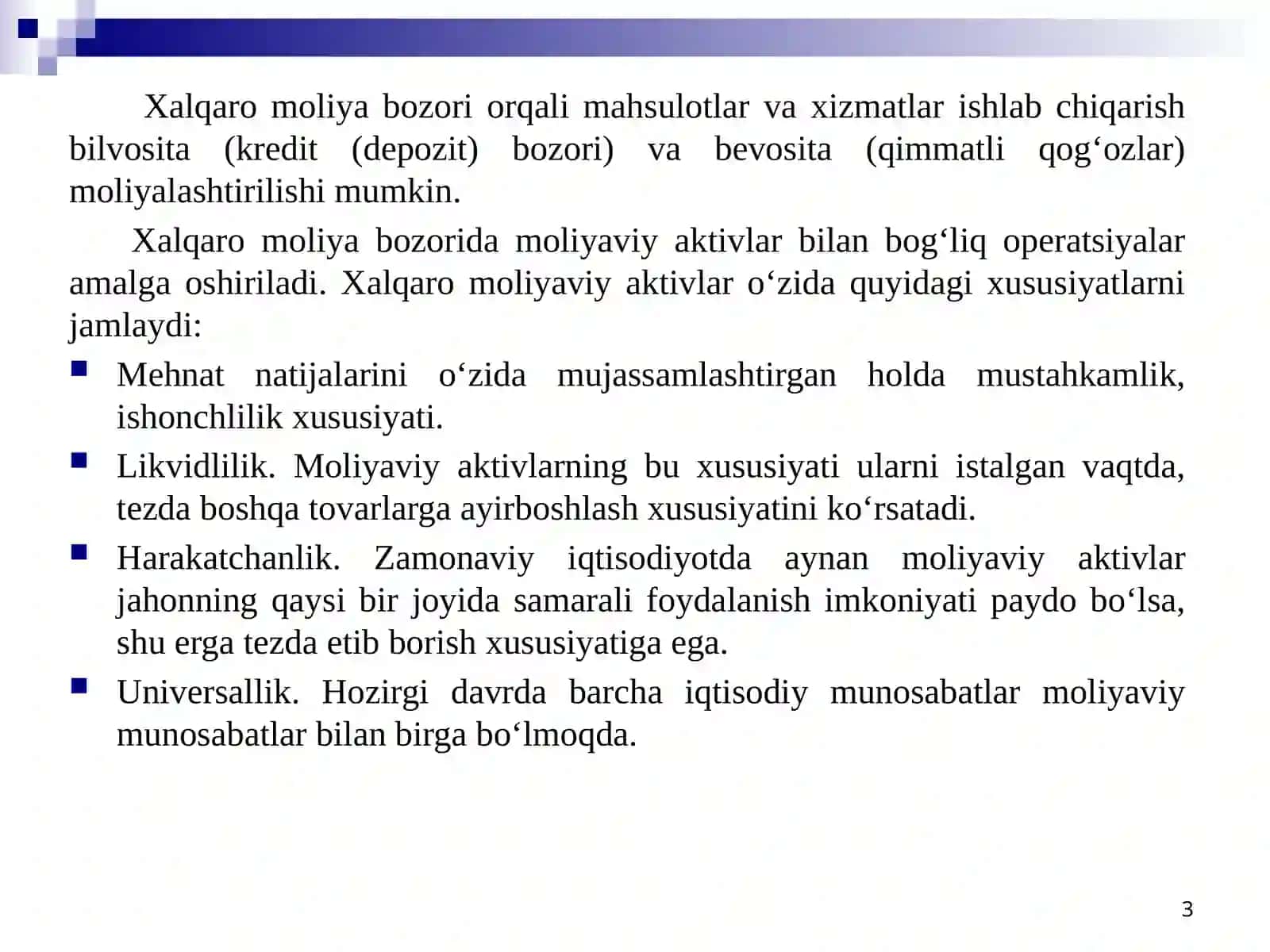 Xalqaro moliya va xalqaro moliya bozori 3