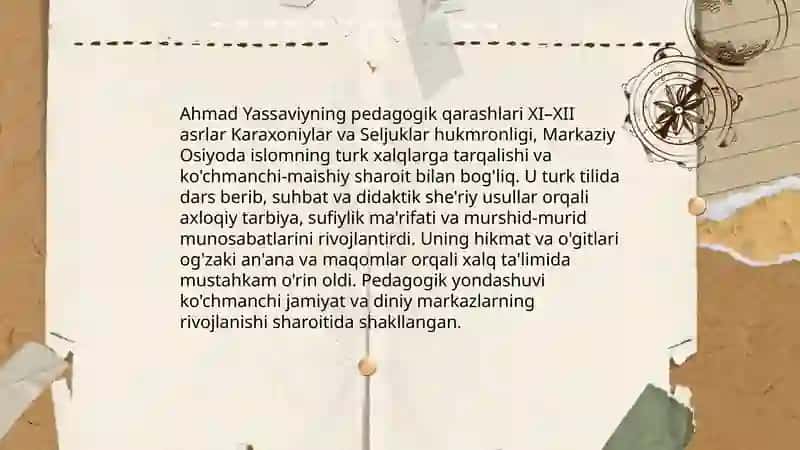 Ahmad Yassaviyning pedagogik qarashlari 3