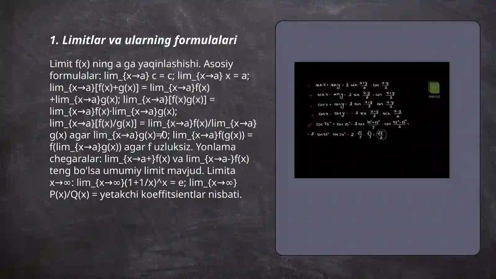 Oli matematika va formulalar 3
