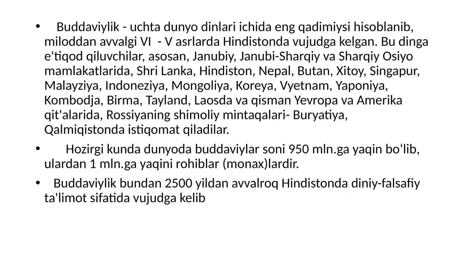 Buddaviylik dini tarixi va g’oyalari 3