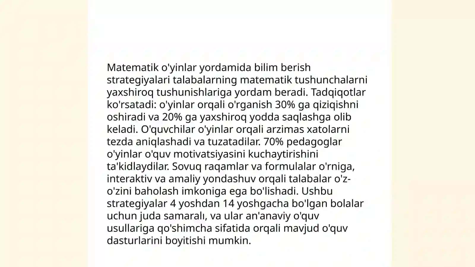 Matematik bilim berishda didaktik o‘yinlar tayyorlash 3