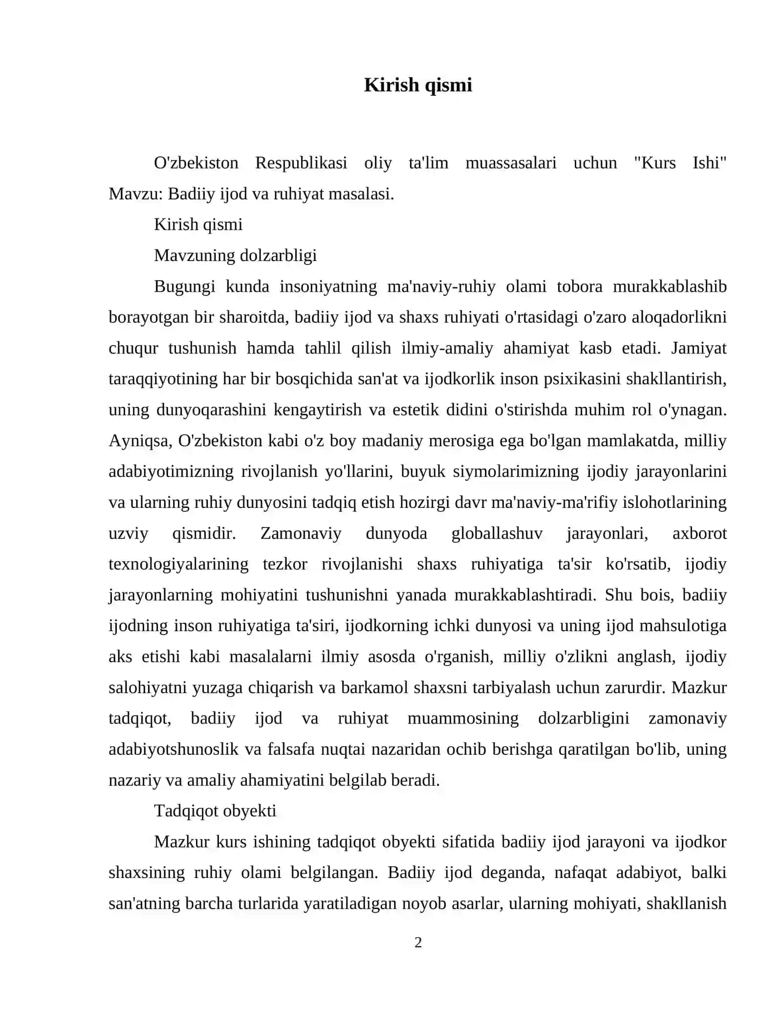 Badiiy ijod va ruhiyat masalasi. 3
