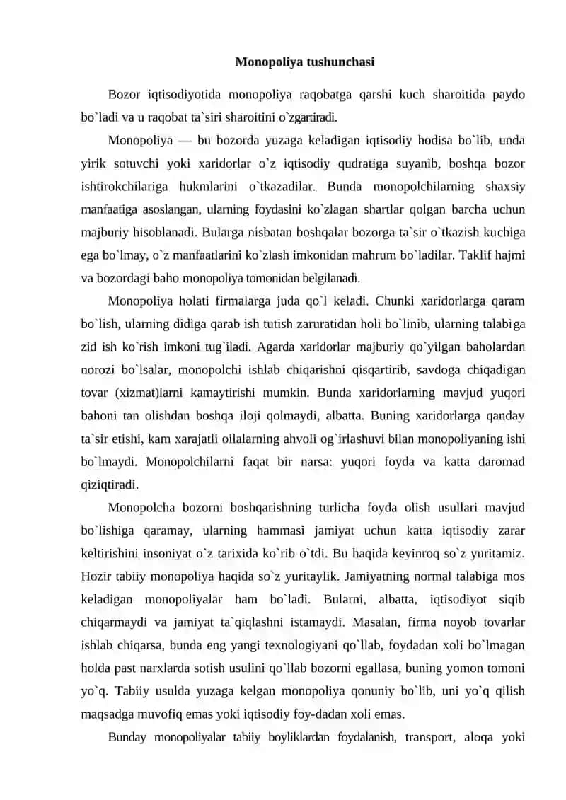 MUKAMMAL BOZORDA RAQOBAT VA MONOPOLIYA 3