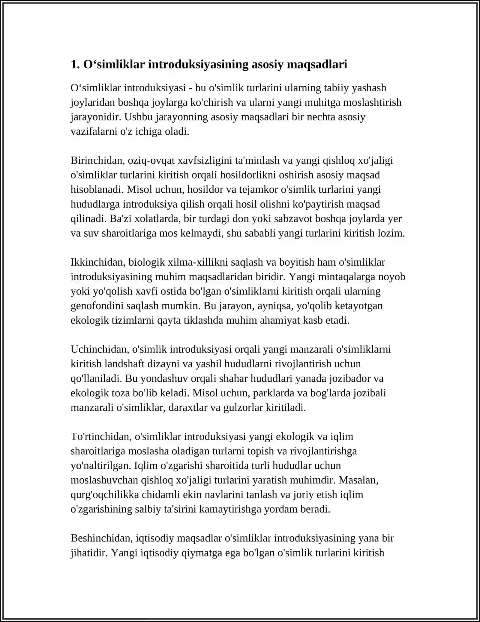 OʻSIMLIKLAR INTRODUKSIYASINING AHAMIYATI 3