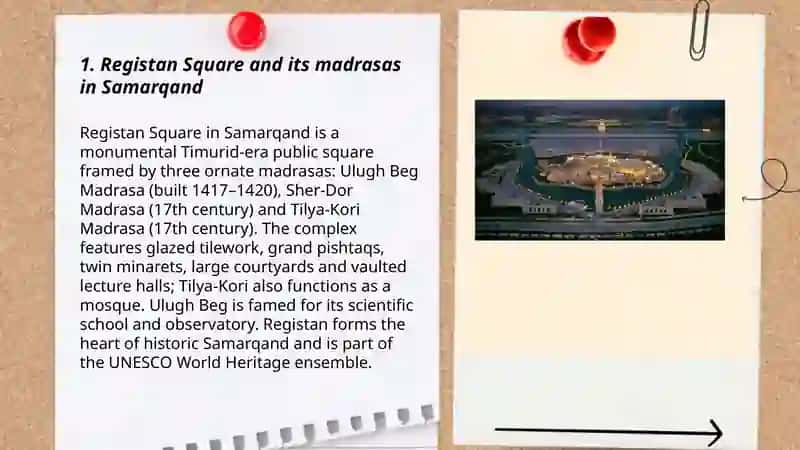 Samarqand, Describe ancient places of Uzbekistan 3