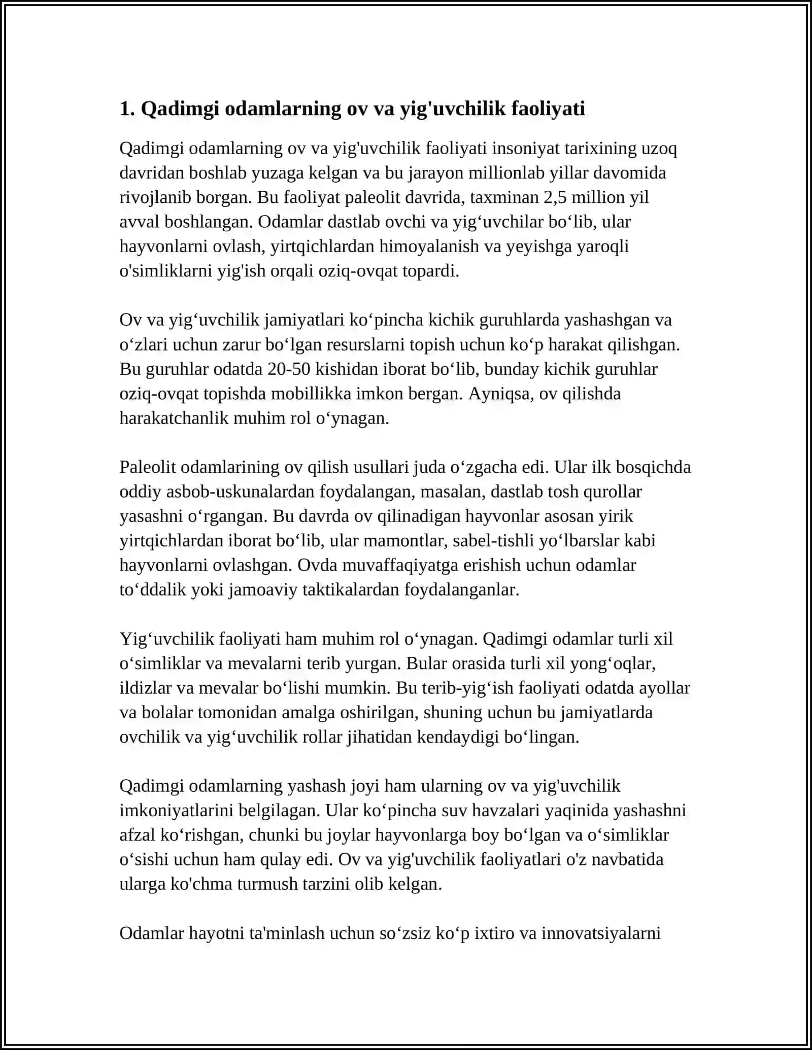 ENG QADIMGI ODAMLARNING MEHNAT FAOLIYATI VA TURMUSH TARZI 3