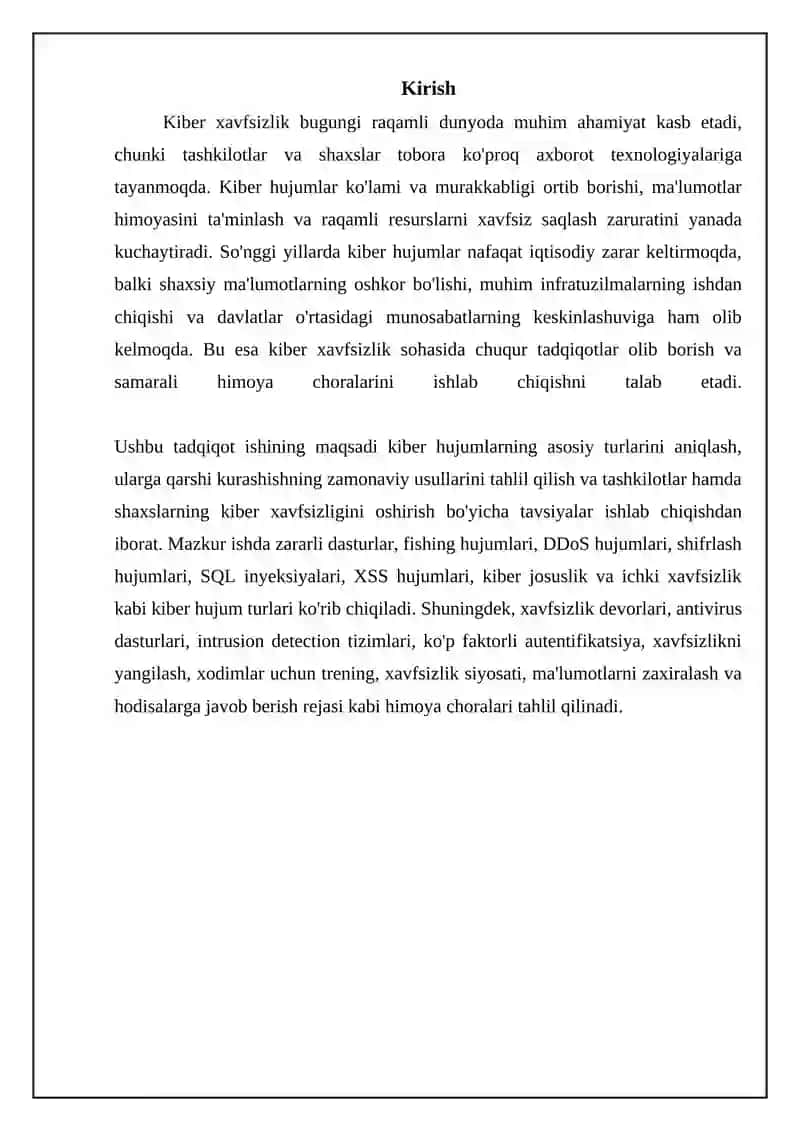 Kiber hujum turlari va ularga qarshi himoya choralari 3