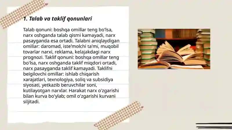 Talab taklif va bozor muvozanati 3
