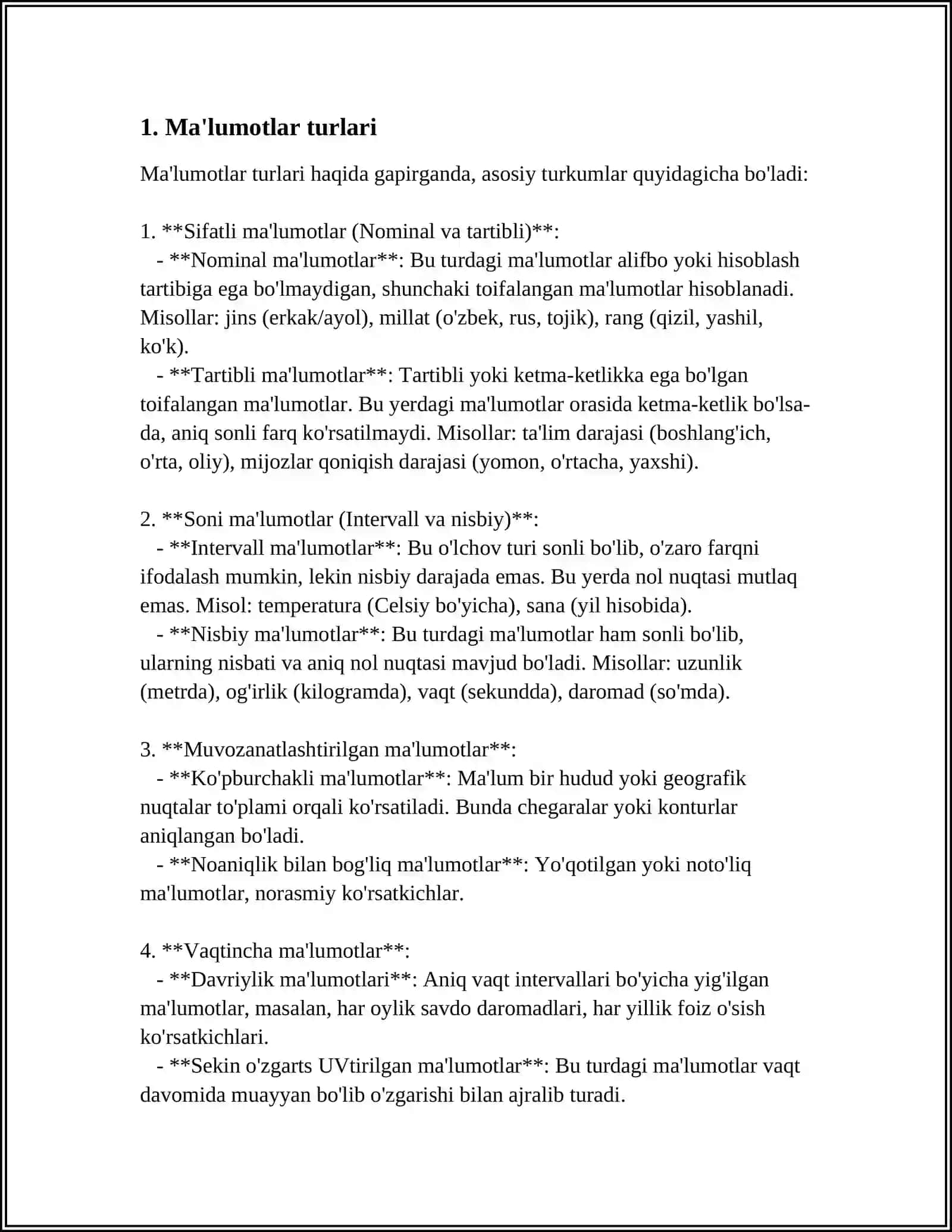 MA’LUMOTLAR, ALGORITMLAR VA MA’LUMOTLAR TUZILMASI TUSHUNCHALARI 3