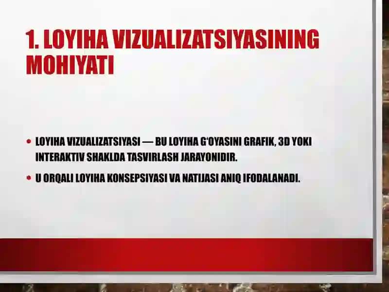 Loyihani vizualizatsiya qilish 3