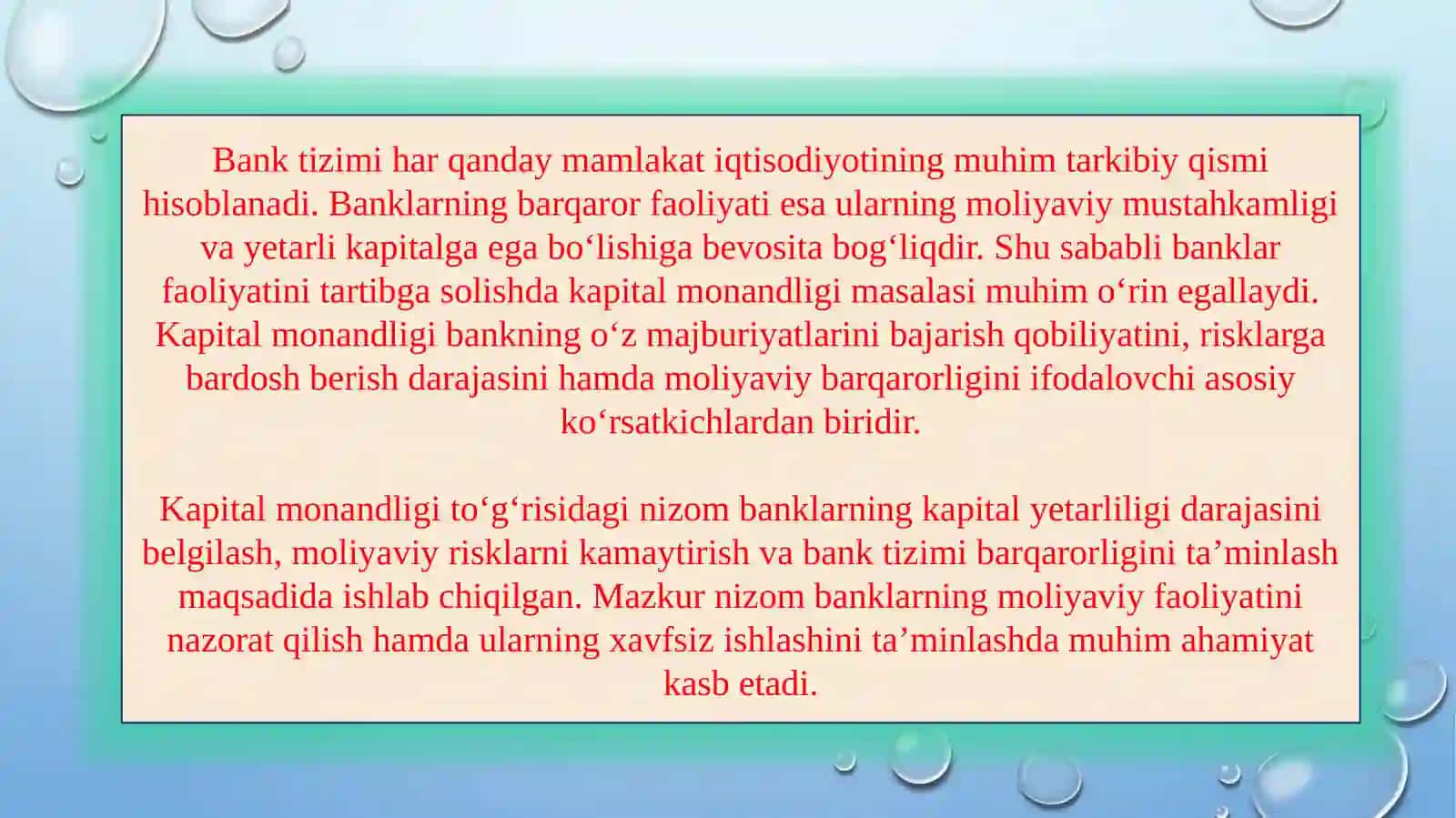 Kapital monandligi to’g’risidagi nizom  SLAYD 3