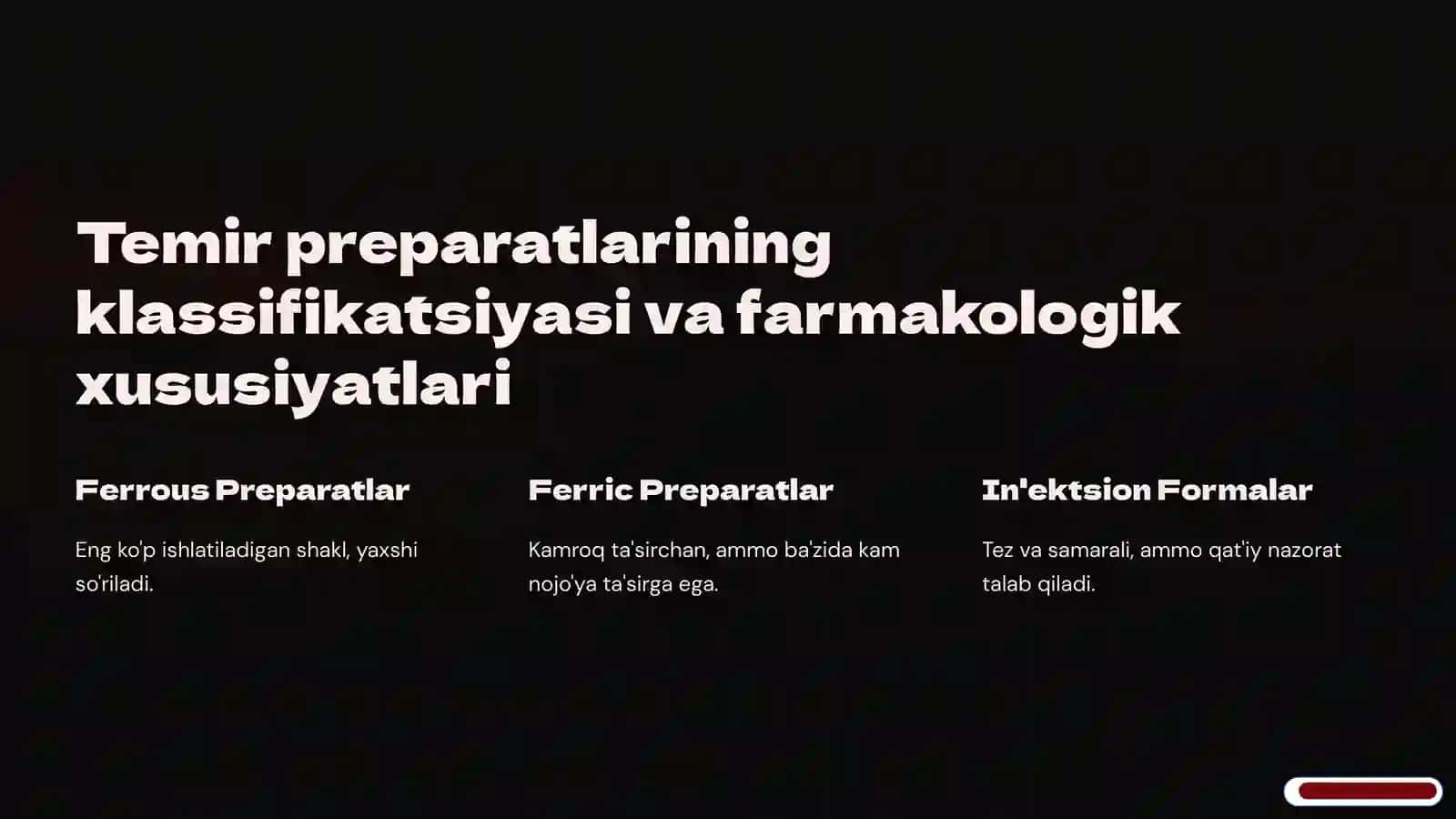 Temir saqlovchi preparatlar farmokologiya 3