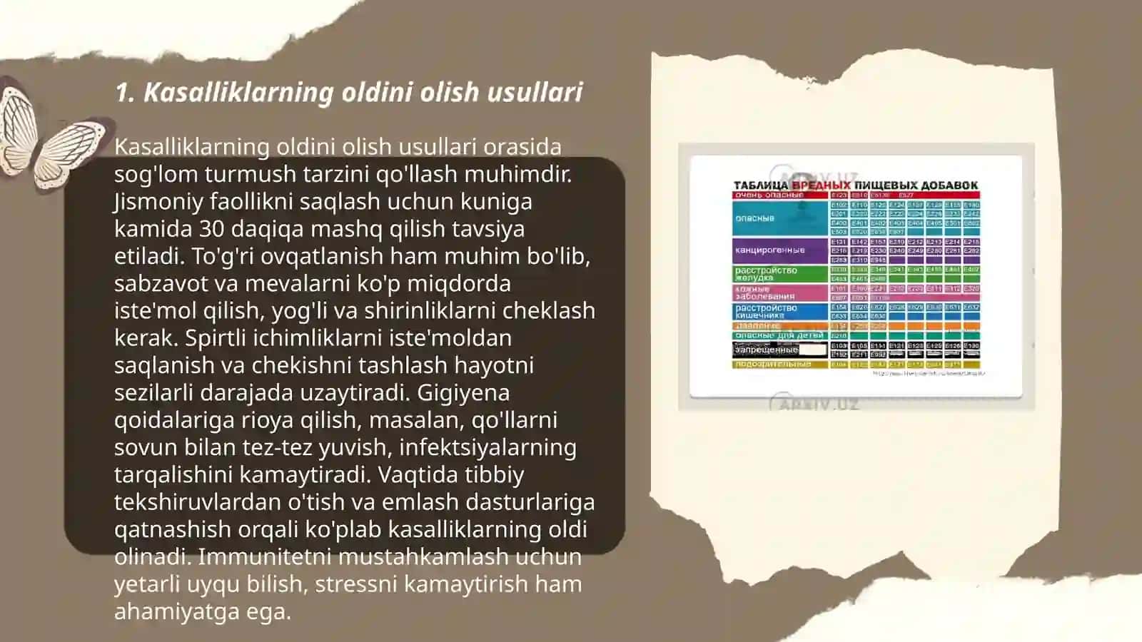 Kasalliklar.Karantin.Gigiyena.Immunitet.Sog'lom turmush tarzi.Tog'ri ovqatlanish 3
