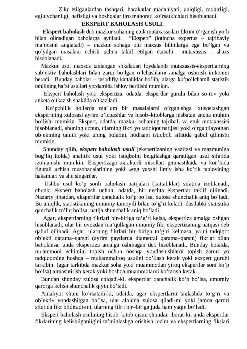 Sifat ko’rsatkichlarini miqdoriy baholash 3