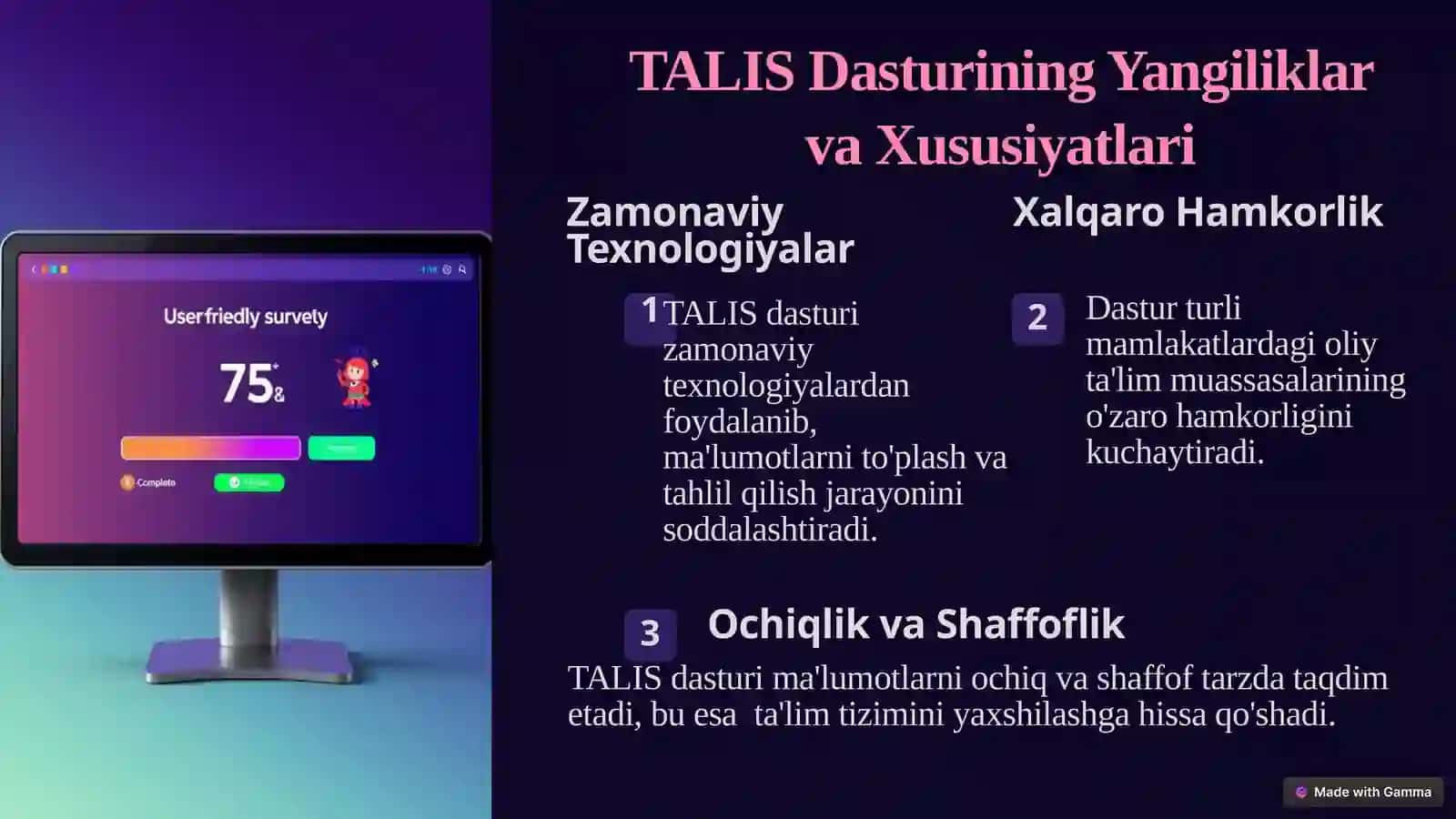 TALIS Xalqaro Baholash Dasturi 3