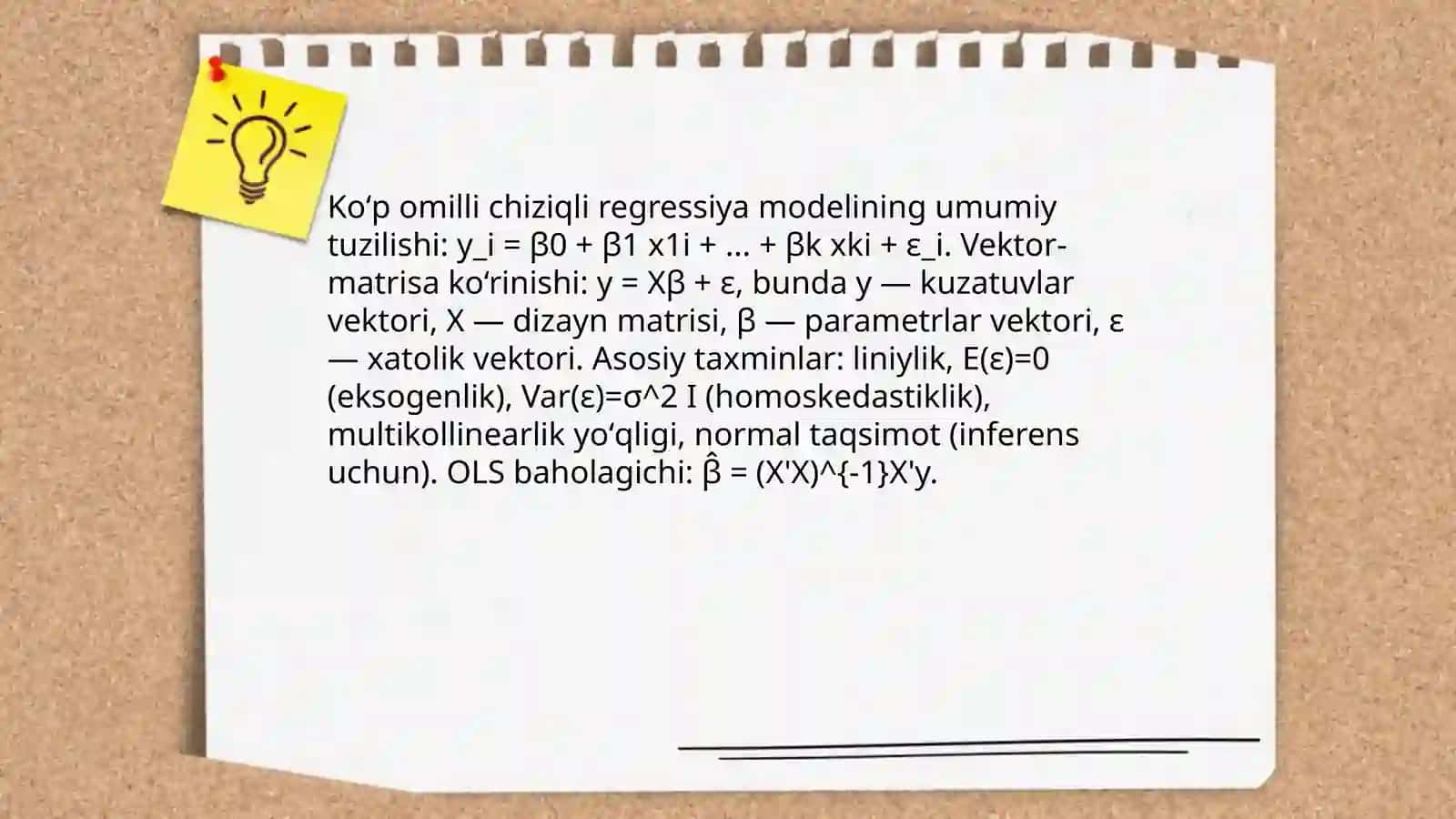 Koʻp omilli ekonometrik regression model 3
