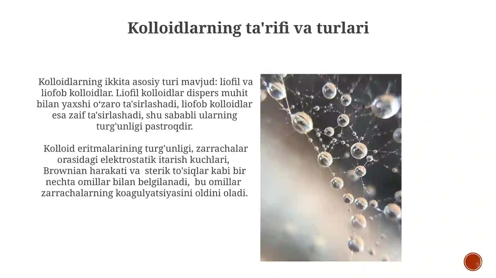 Kolloidlarning ta'rifi va turlari 3