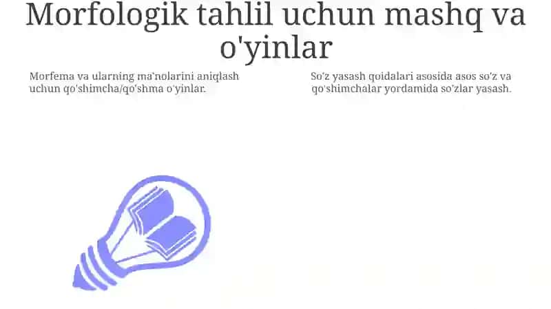 Morfologik tahlil amaliy mashqlar 3