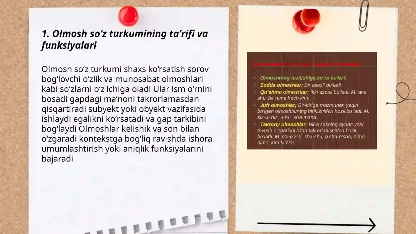 Olmosh soʻz turkumi. Olmoshlarning grammatik xususiyatlari 3