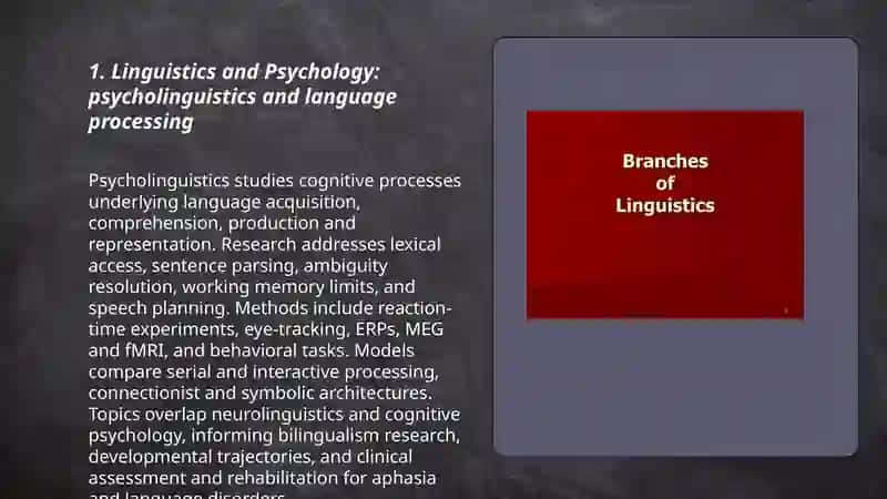 Linguistics and its relation to other disciplines 3