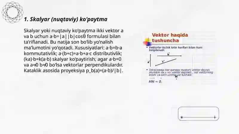 Vektorlar koʻpaytmasi 3