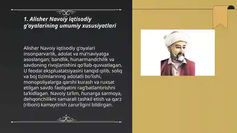 ALISHER NAVOIY IQTISODIY G'OYALARI 3
