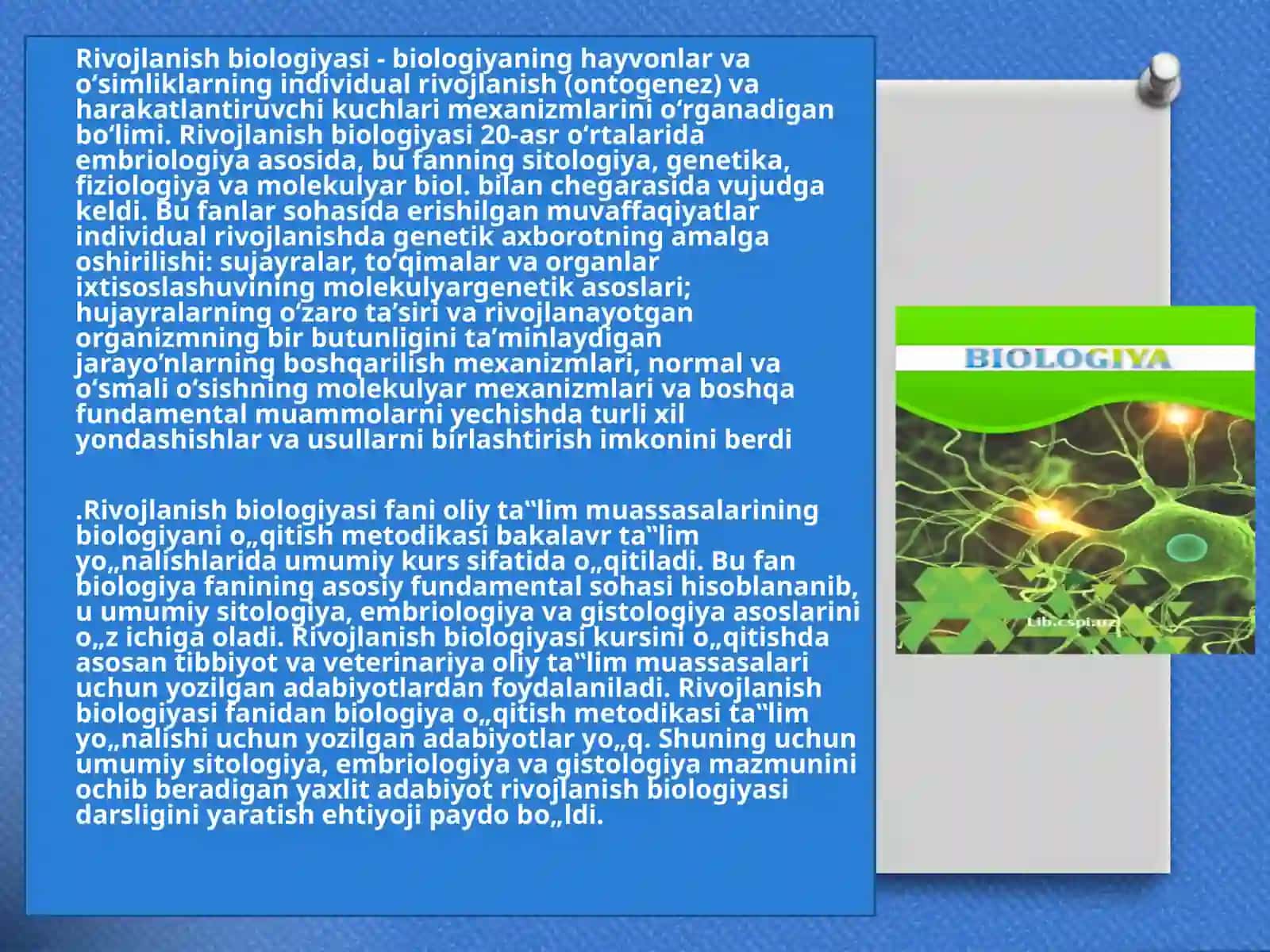 Rivojlanish biologiyasi 3