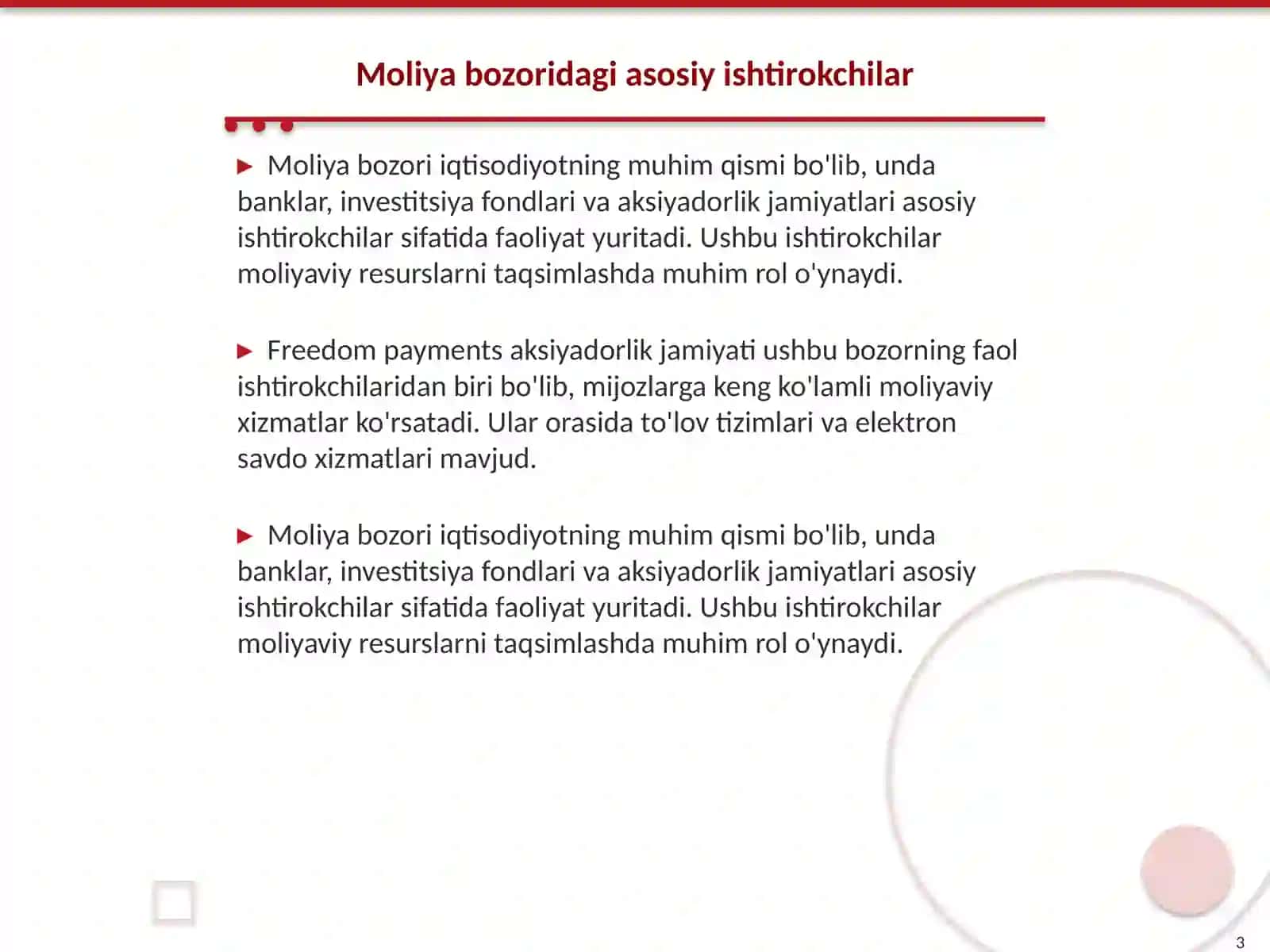 Freedom payments aksiyadorlik jamiyati faoliyati va strategiyasi 3