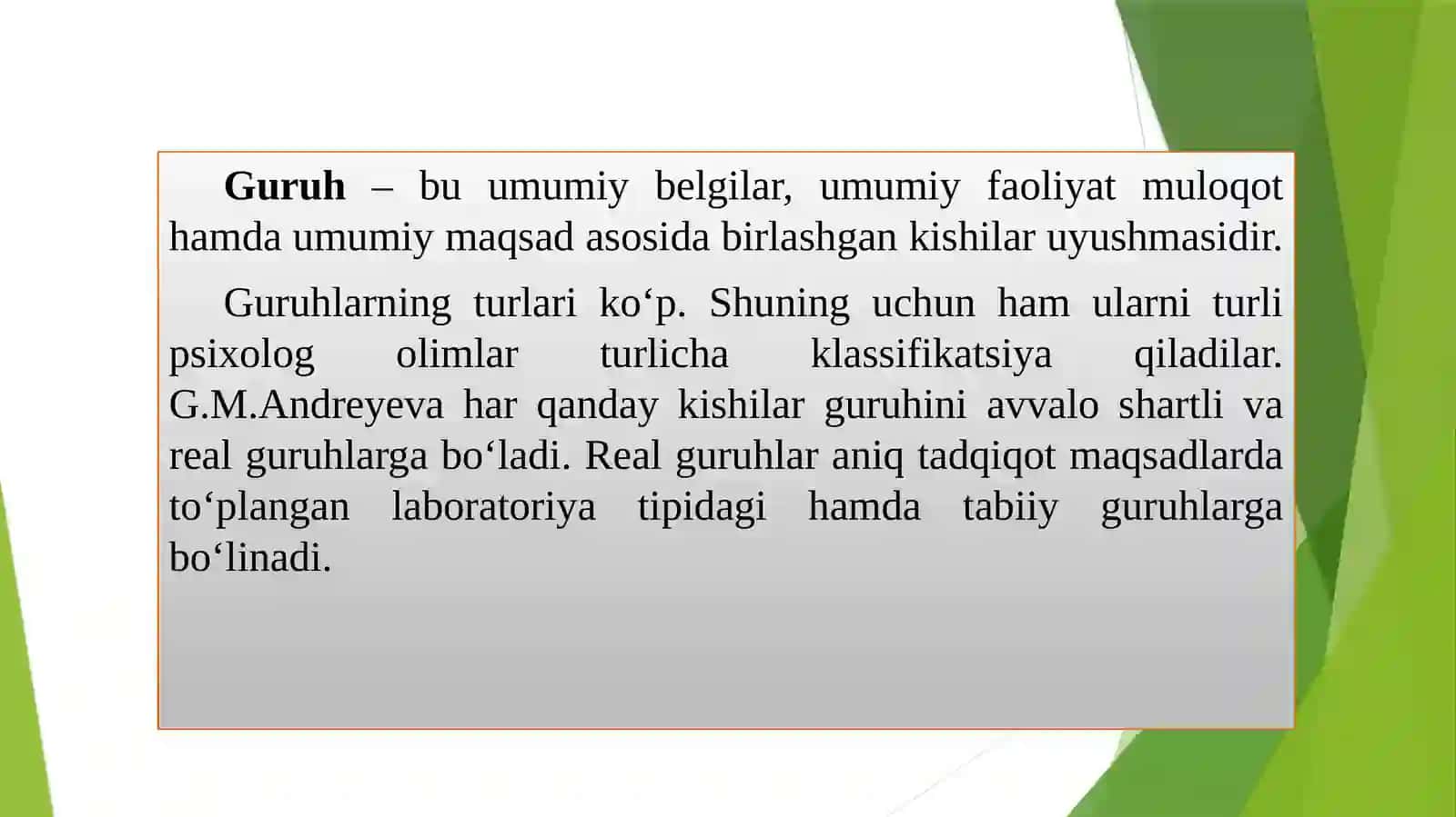 GURUHLAR IJTIMOIY PSIXOLOGIYASI 3