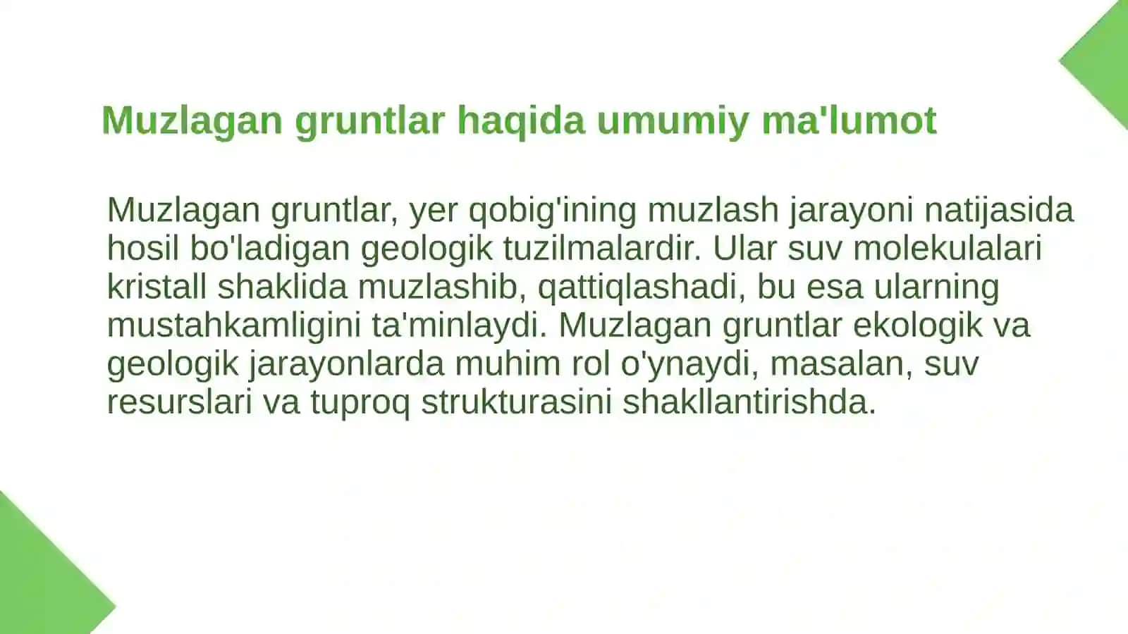 Muzlagan gruntlar va ularni xossalari 3