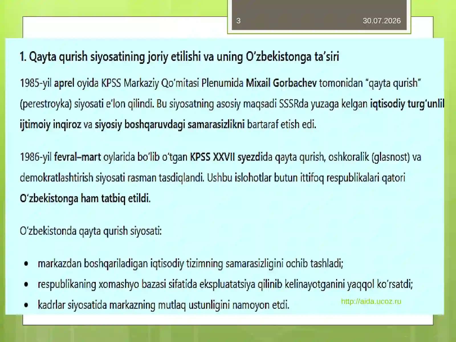 Qaytaqurish siyosati 3