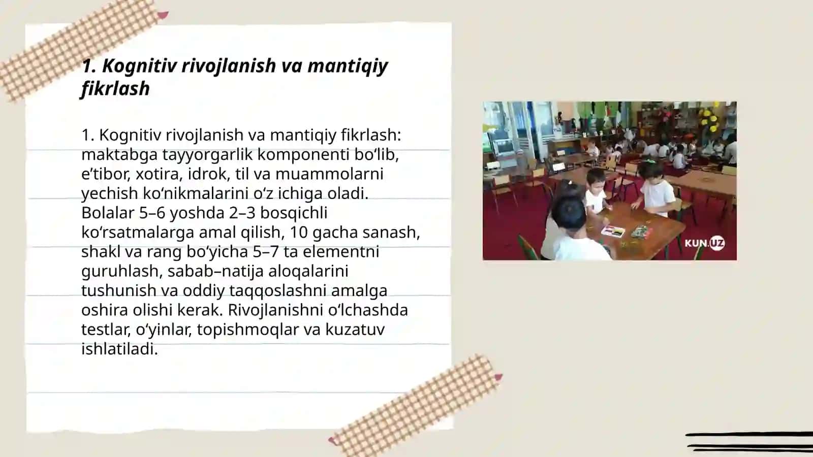 Bolalarni maktabga tayyorgarlik komponentlarining tavsifnomasi 3